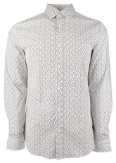 Michael Kors Men's Cotton Blend Slim Fit Long Sleeve Shirt Wht XL